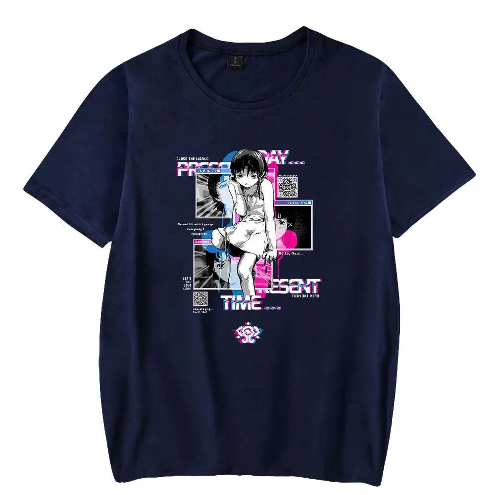 2026 Serial Experiments Lain T-shirt Crewneck Short Sleeve Tee Men Women's Tshirt Harajuku Streetwear Anime Clothes