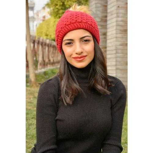 Mossta Double-Deck Women Burgundy Knit Beanie