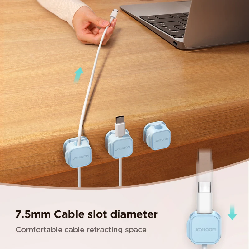 Joyroom Magnetic Colorful Cable Clip Cable Adjustable Cord Holder Under Desk Cable Management Wire Keeper Cable Organizer Holder