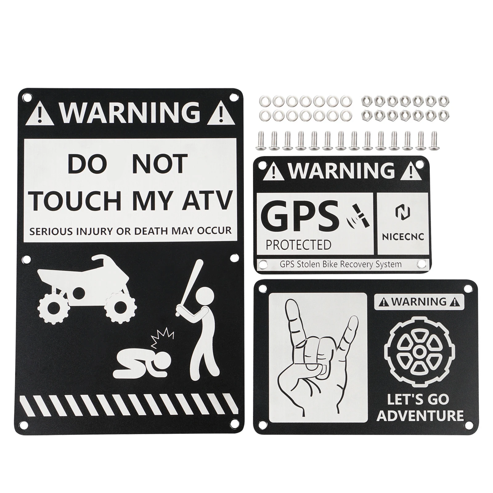 ATV Fender Warning Tags Detail Sticker For Yamaha Blaster 200 1988-2006 YFS200 2005 2004 2003 2002 2001 Aluminum