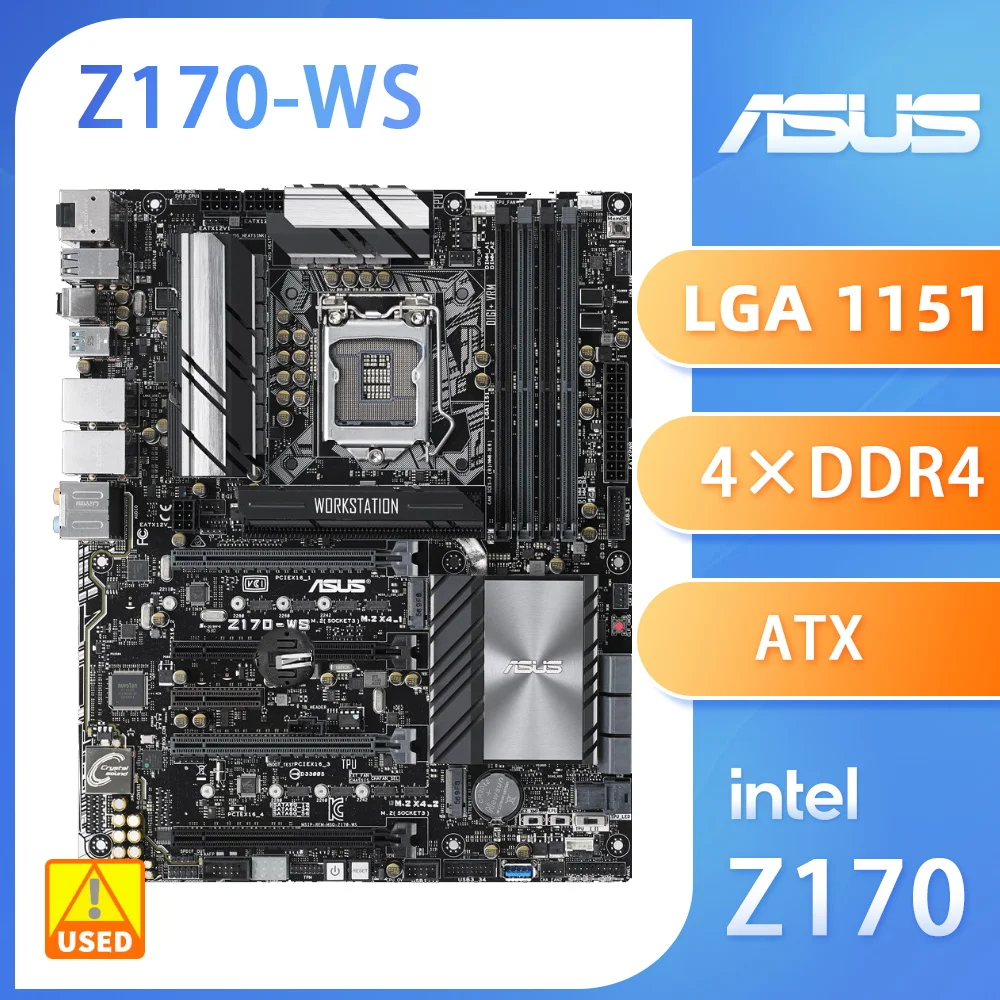 

ASUS Z170-WS Motherboard uses Intel Z170 chipset LGA 1151 DDR4 64GB RAM Support Core i7 i5 i3 Processor USB3.0 ATX PCIe 3.0 X16