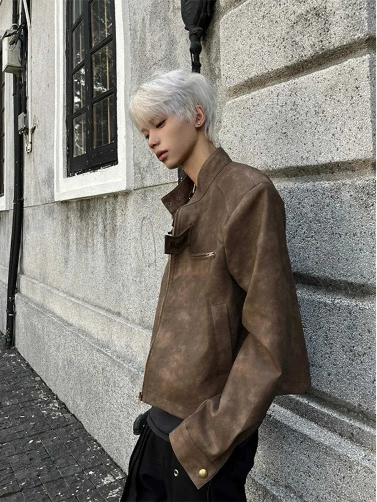 

Мужская кожаная куртка Browan с подкладкой на плечах, весна-осень, американский ретро-стиль, новинка 2024 года, функциональная, с воротником-стойкой