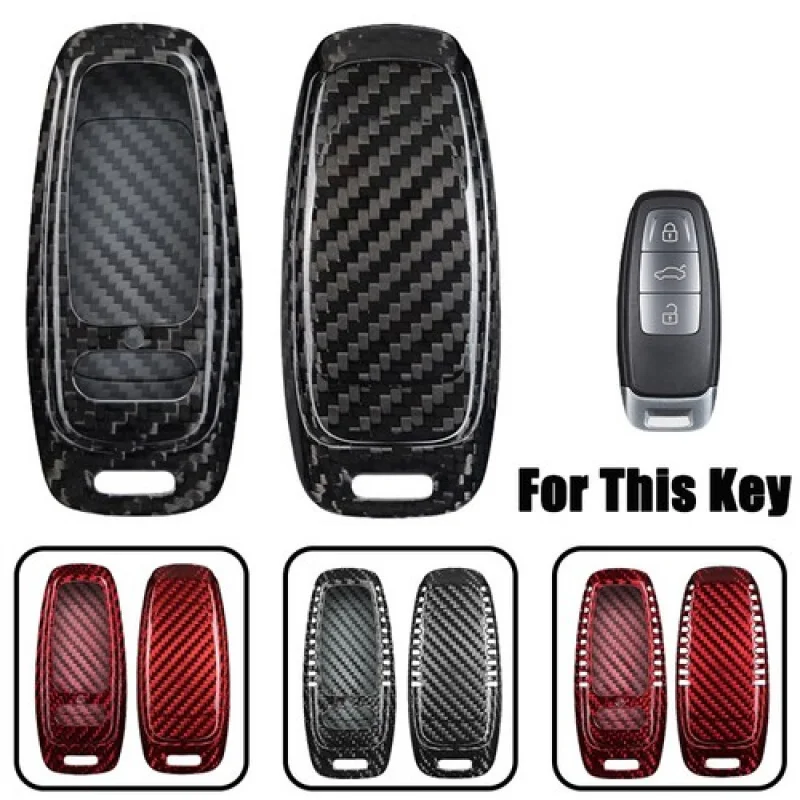 A + ألياف الكربون سيارة مفتاح فوب غطاء ل أودي A7 A8 A6L Q5 Q3 S8 A3 A4 A6 Quattro