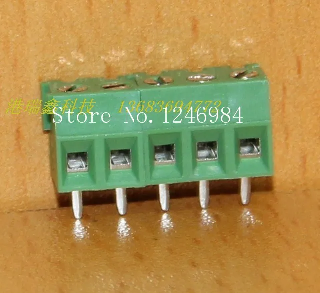 [SA]DECA Taiwan Progressive Alliance plug socket spacing 3.81 Straight Leg 5 green terminal blocks MB332-381M5--50pcs/lot