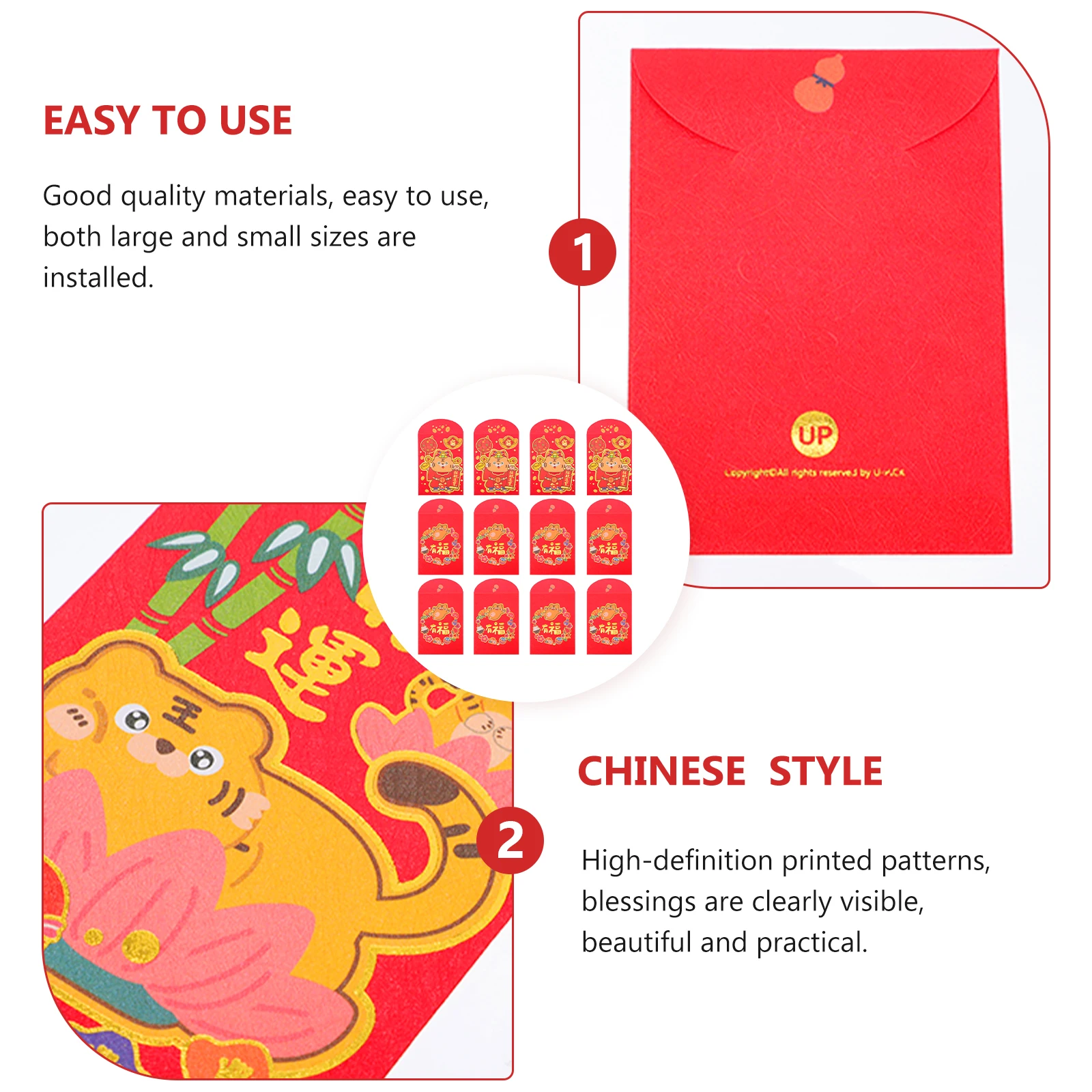 

18 Pcs Wedding Colorful Red Envelope Gift Festival Paper Envelopes Spring Props