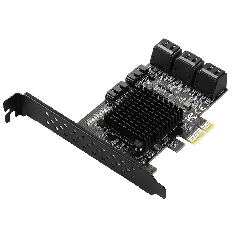 Carte SATA 3 PCI Express 6 000, 8 ports, contrôleur PCI-E SATA 1X vers SATA 3.0, adaptateur 6 Go pour disque dur SSD