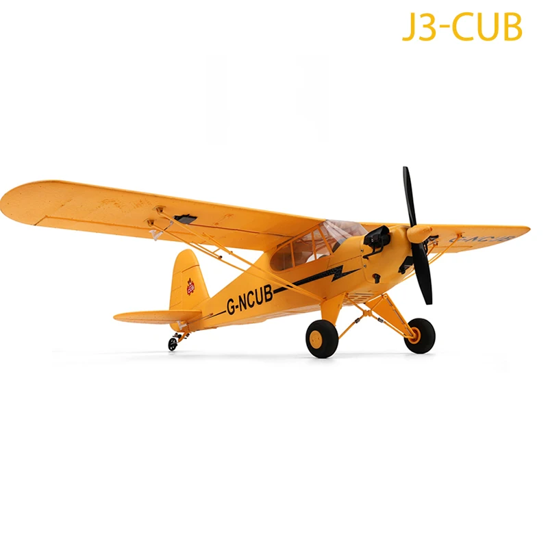 Parkten طائرة مزودة بجهاز للتحكم عن بُعد RTF 2.4G محرك بدون فرشاة ثلاثي الأبعاد/6G طائرة تحكم عن بعد Wltoys A160 ترقية J3-CUB أصفر وأحمر جاهز للطيران