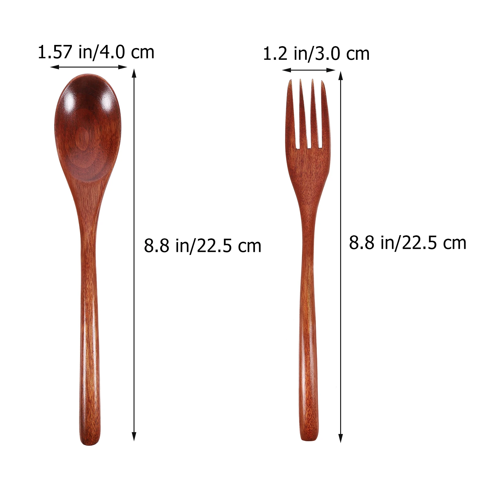 

6 Pcs Wooden Spoon Fork Set 22 5cm Long Handle Portable Dining Utensils Home Restaurant Party Reusable Safe