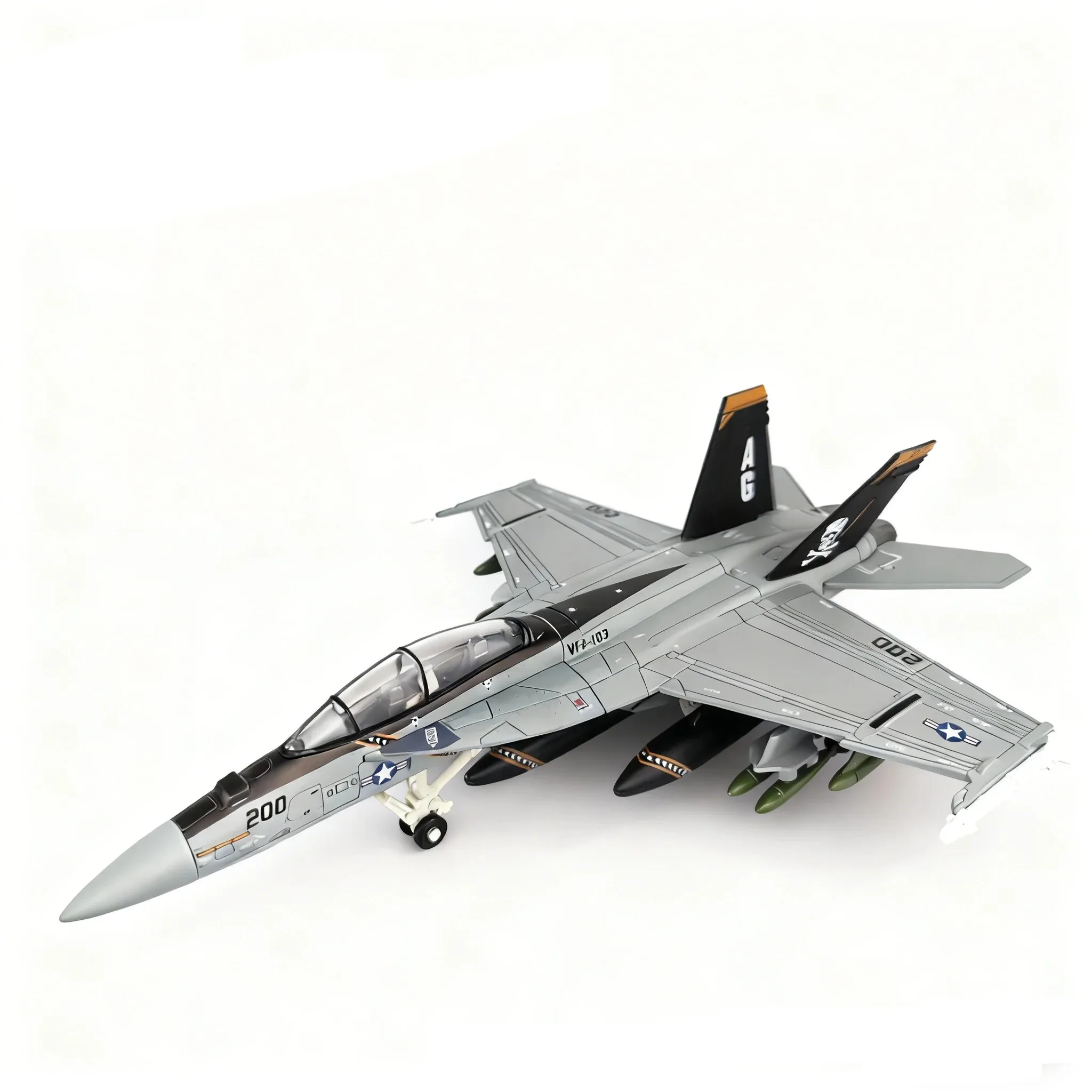 1:72 Scale Replica F18 F-18 VF103 Grumman Tomcat Super Hornet F/A-18F Pirate Flag Fighter US Navy Plane Military Model Toys Kids