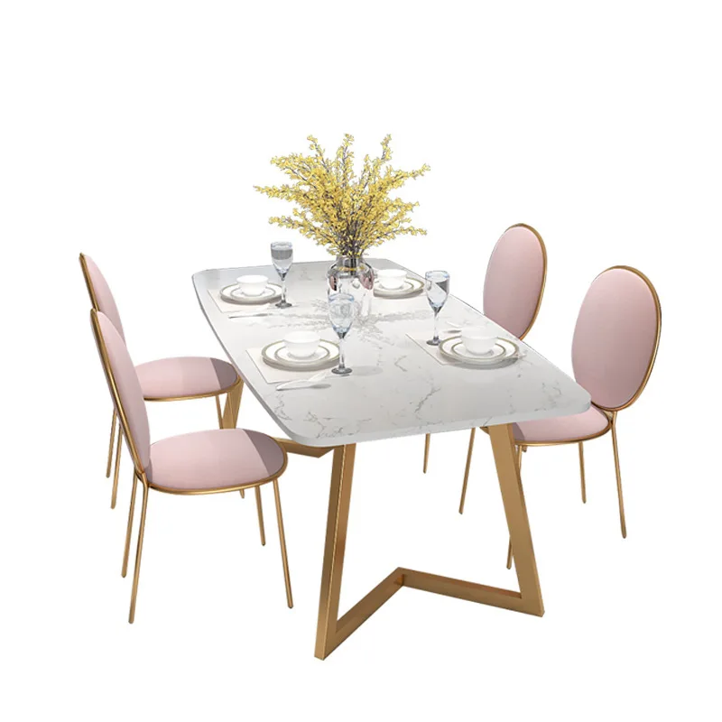

Nordic, marble dining table and chair combination, modern minimalism, household rectangle