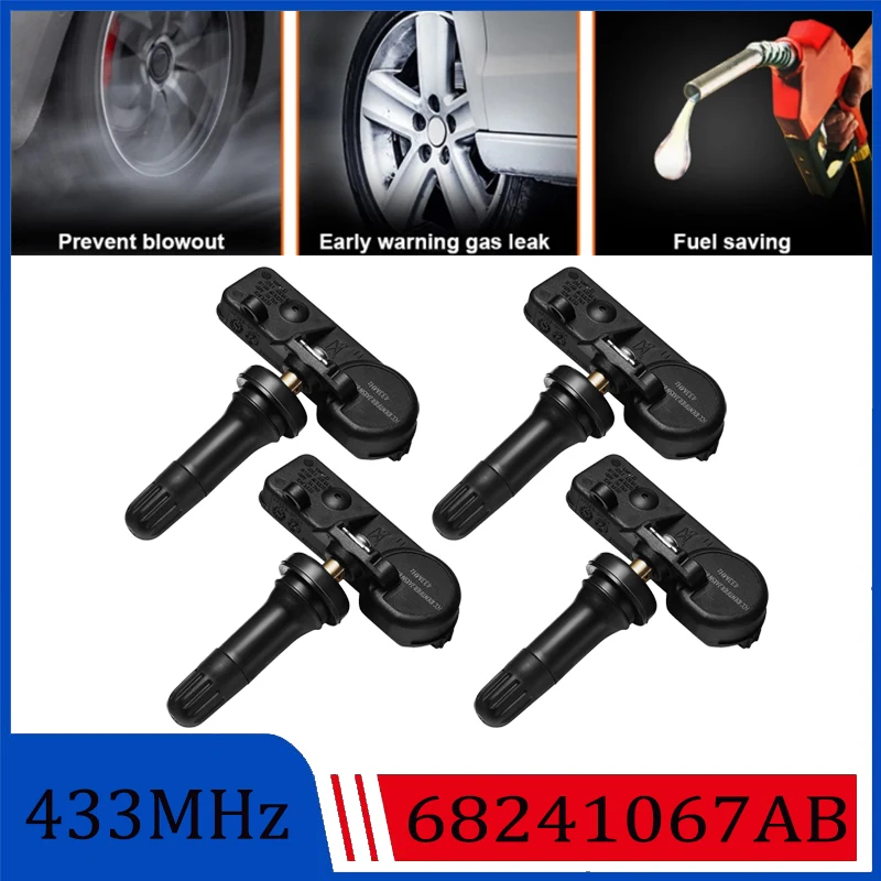 

68241067AB 68241067AA Tire Pressure Sensor for Chrysler 300 Ram 1500 2500 Dodge Charger Challenger Journey Durango 433MHz TPMS