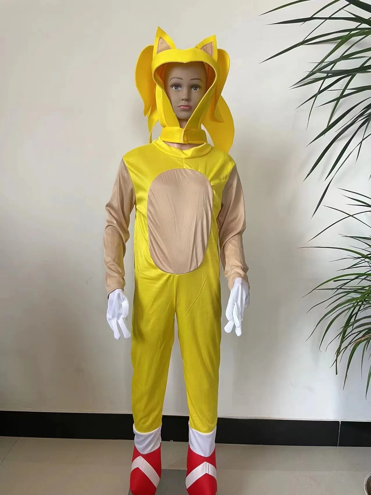 Children's Hedgehog Lightning Mouse Jumpsuit Anime Sonic Boy Cos Game Cosplay Kid Costume