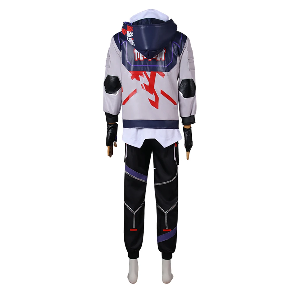 Valorant ISO Cosplay Costume Disguise Adult Men Uniform Set Jacket Pants ISO Roleplay Fantasia Outfit Halloween Carnival Suit