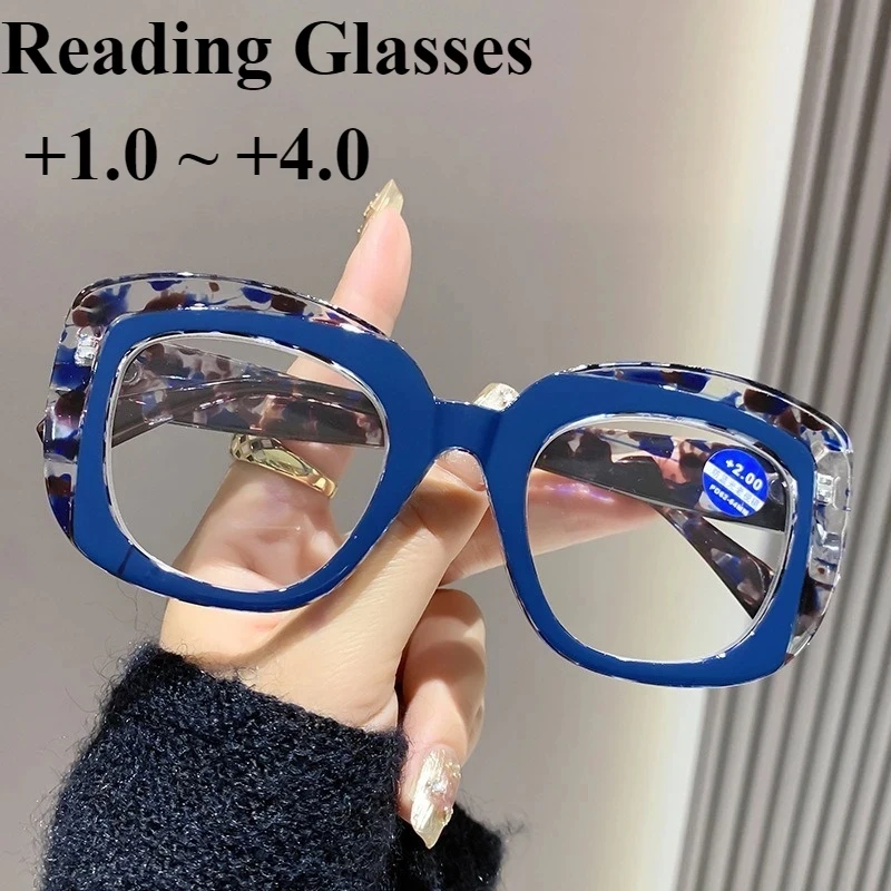 +1,0 +1,5 +2,0 +2,5 Anti-Blaulicht-Lesebrille, neutral, dick gerahmt, HD-Fernsichtigkeitsbrille, personalisierte Brille