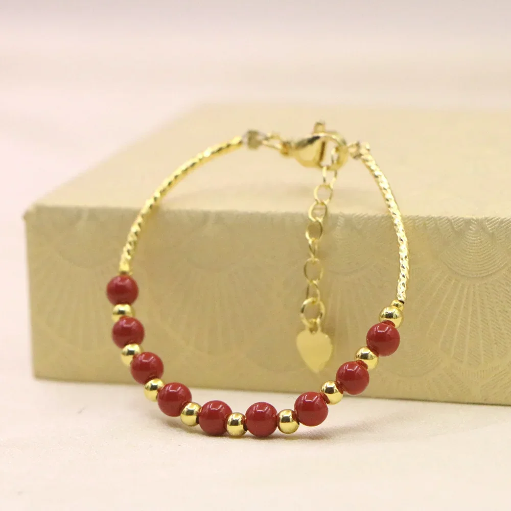 Lovely Red Bracelet Baby Girls Lobster Clasp Pearl Beads Accessories Girls Yoga Christmas Wedding Gift Jewelry Charm Fashion