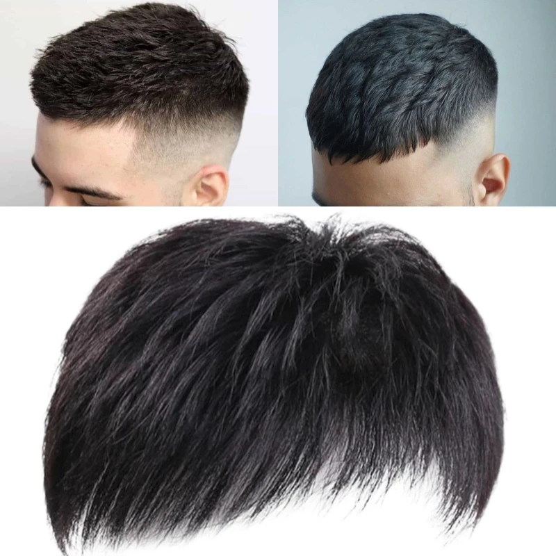 

Real Remy Hair Topper Replacement System Sell Wigs Ventilated Black Brazilian Clip Human Hair Toupee for Men