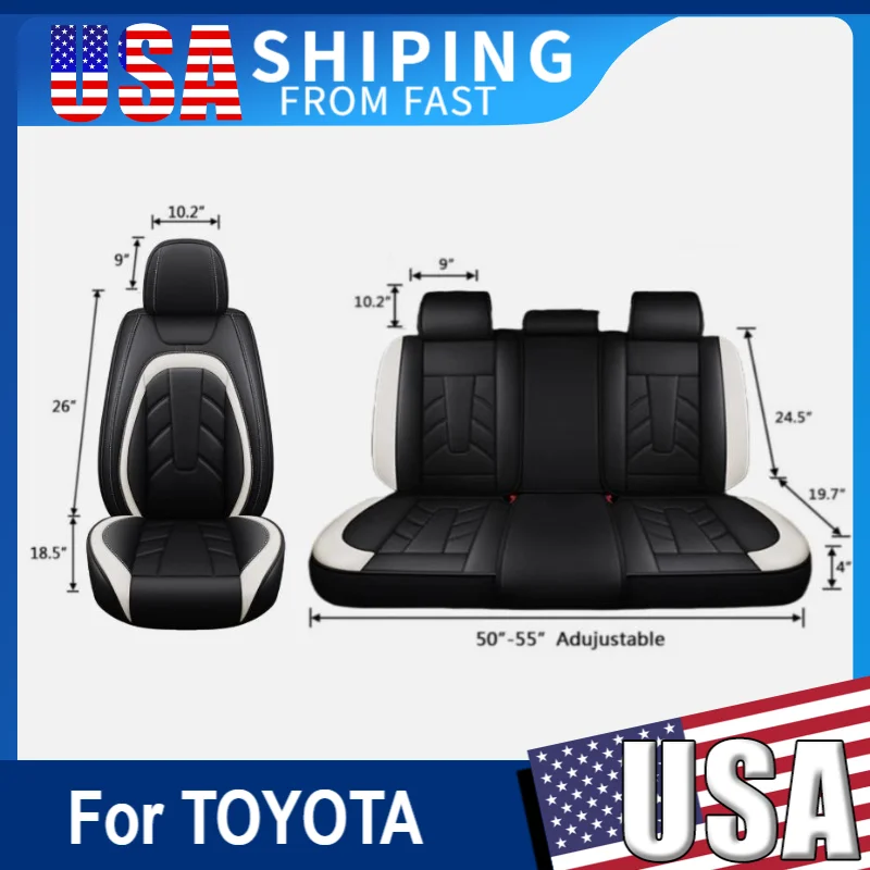 

Чехлы для сидений Toyota, полный комплект на 5 мест, из кожи NAPA, защита для передних и задних сидений, водонепроницаемые, дышащие, грязеотталкивающие