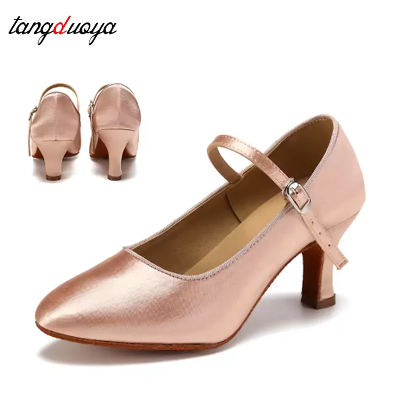 

Women Dance Shoes Modern Classic Tango Jazz Standard Ballroom Latin Dance Shoes Satin Cost-effective Waltz Salsa Shoes Wholesale