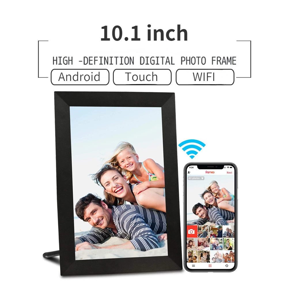 

10.1 inch WIFI Touch Screen Digital Photo Frame Ios Android APP Remote Digital Photo Frame Wooden Digital Frame