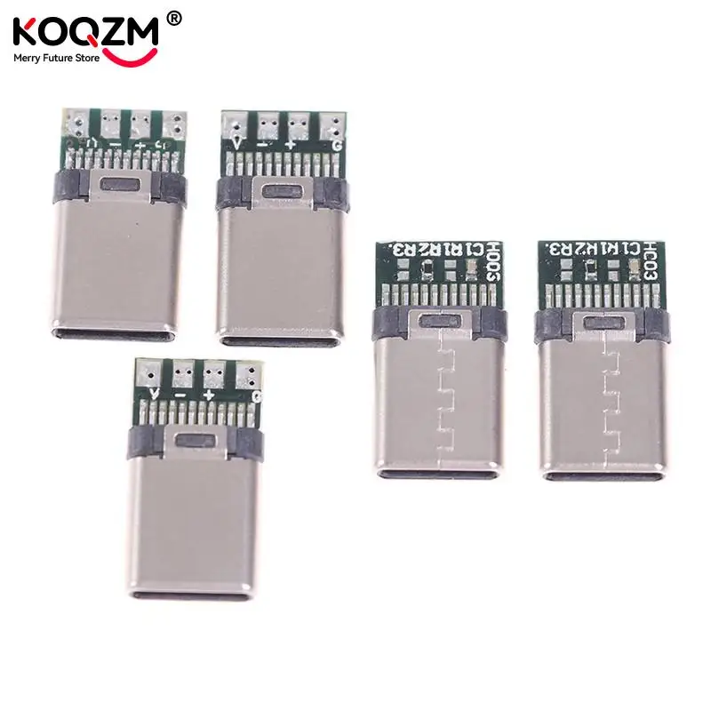 5/10Pcs USB 3.1 Type C Male DIY Solder Cable Plug Connector Socket PC Board