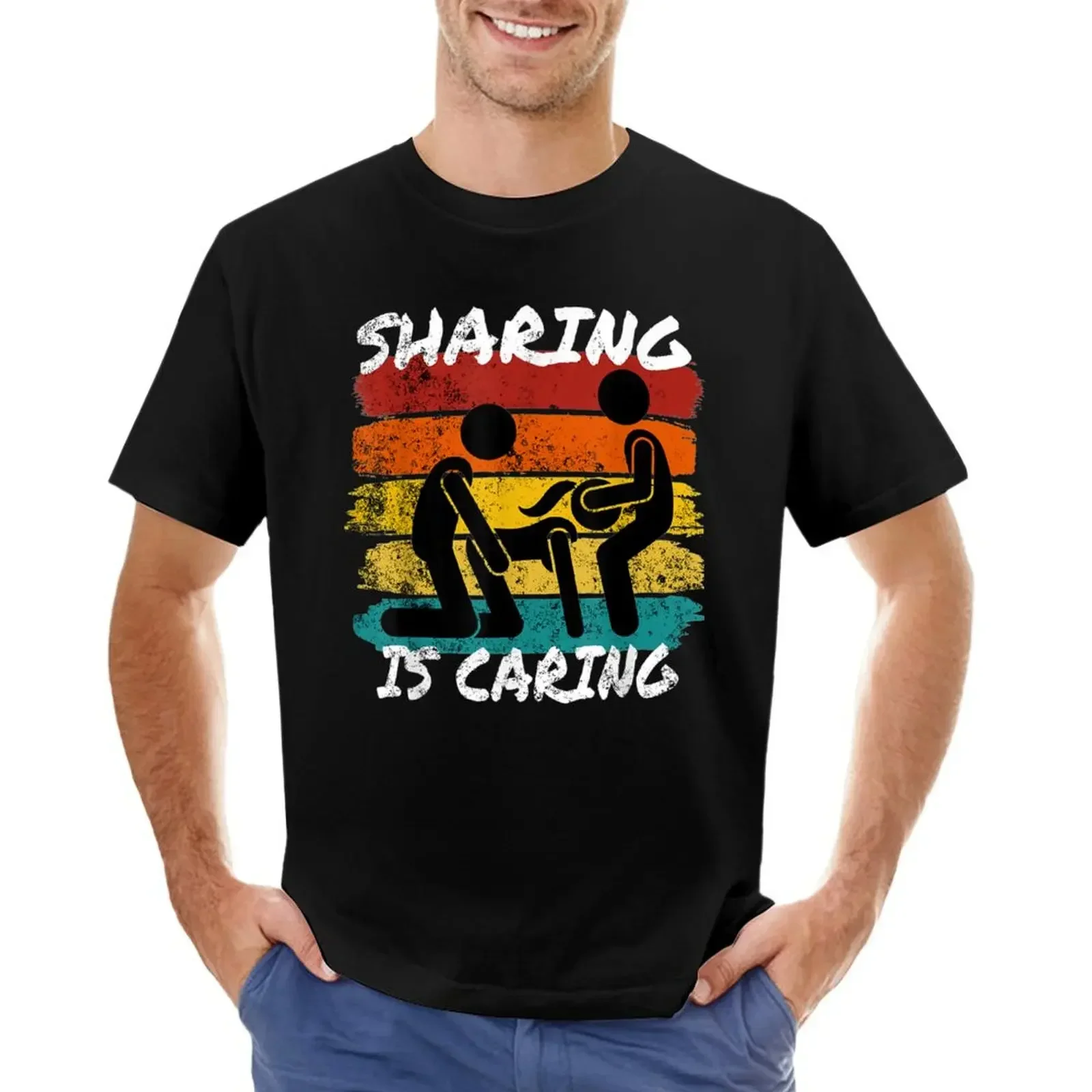 Sharing is Caring Threesome Sex Polyamory Gifts Swingers T-shirt vintage clothes tops sublime fruit of the loom mens t shirts