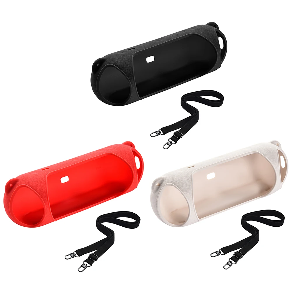 Carrying Silicone Cover Case Silicone Anti-Drop Protector Cover Skin with Shoulder Strap Speaker Cover for Beats Pill Speaker