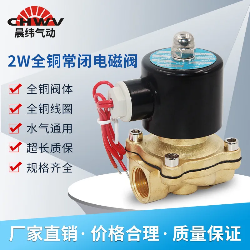 2W all copper normally closed solenoid valve pneumatic switch AC220VDC24V 2/4 6/1 inch DN50