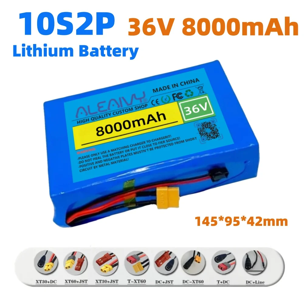 

10S2P 36V 8000mAh Lithium Battery Pack 250W 8000mAh 42V, Compatible for Cooter Vehicle Ultra Thin Portable Battery with BMS