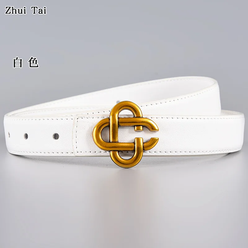 Ceinture de luxe en cuir véritable rétro pour femmes, manteau imbibé avec ceinture de décoration de robe, ceinture de pantalon simple et à la mode