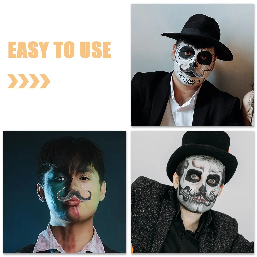 

2pcs Fake Beard Realistic Moustaches Self adhesive Funny Party Prop Simulation False Faux Halloween Cosplay Adult