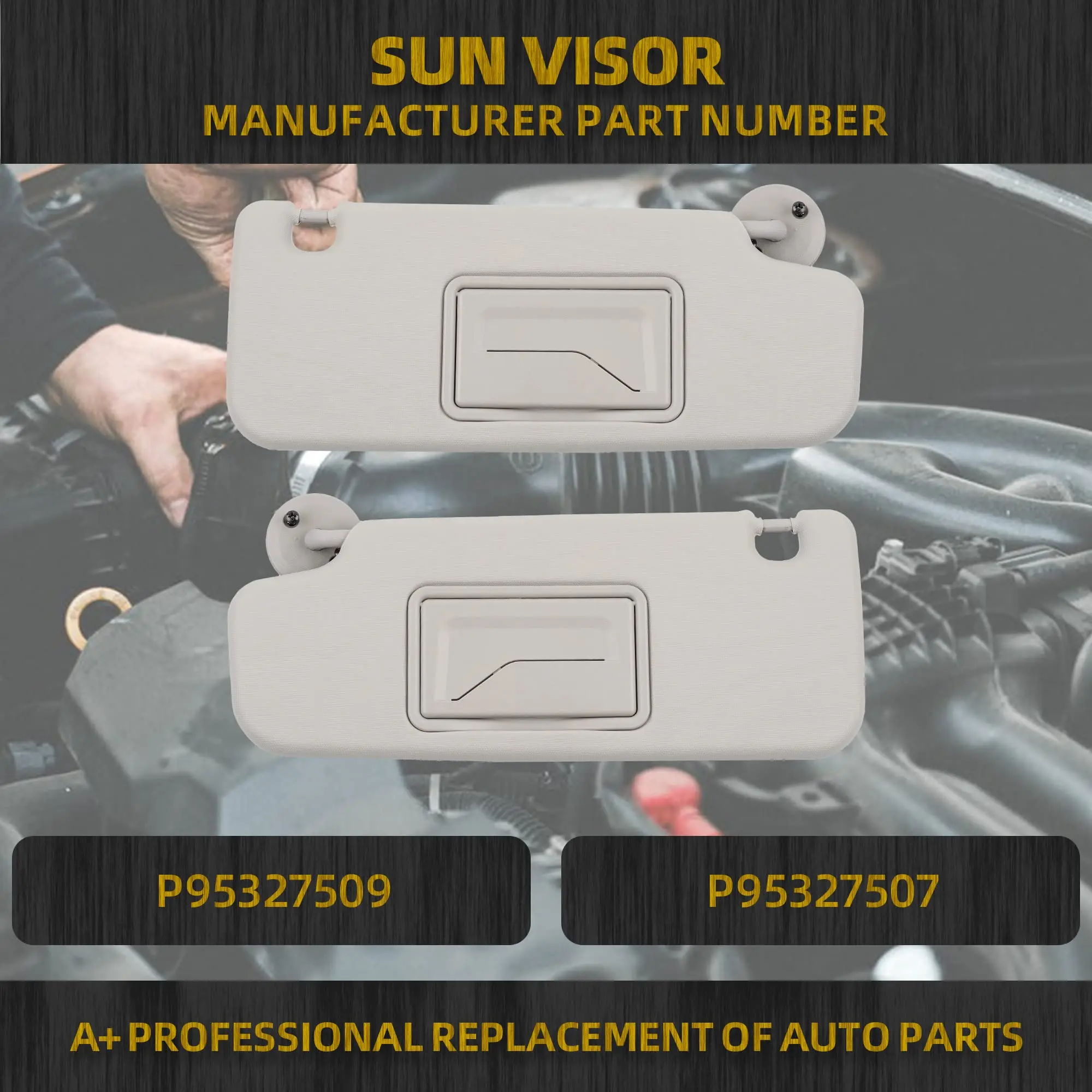 Car Front Sun Visor Left and Right Car Sun Shield P95327507 P95327509 Suitable for Chevrolet Sonic 2012-2019 Spark 2013-2016