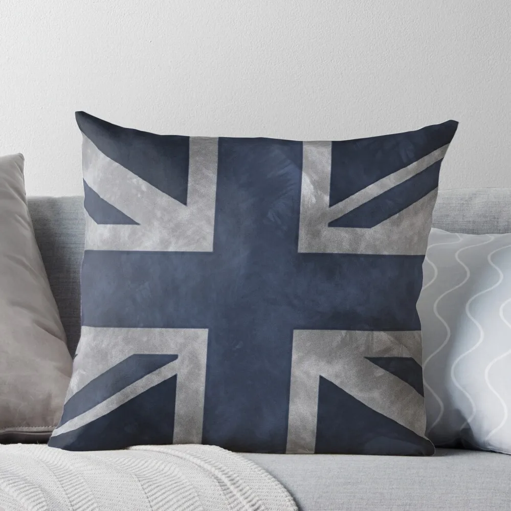 

Blue Distressed Union Jack Throw Pillow home decor items Pillowcases Bed Cushions Cushions Rectangular Cushion Cover