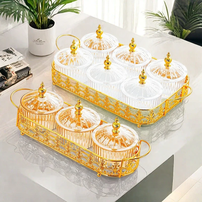 

Легкая роскошная разделенная тарелка с фруктами, коробка для десертных тарелок, поднос для домашней гостиной, тарелка для демонстрации сухофруктов