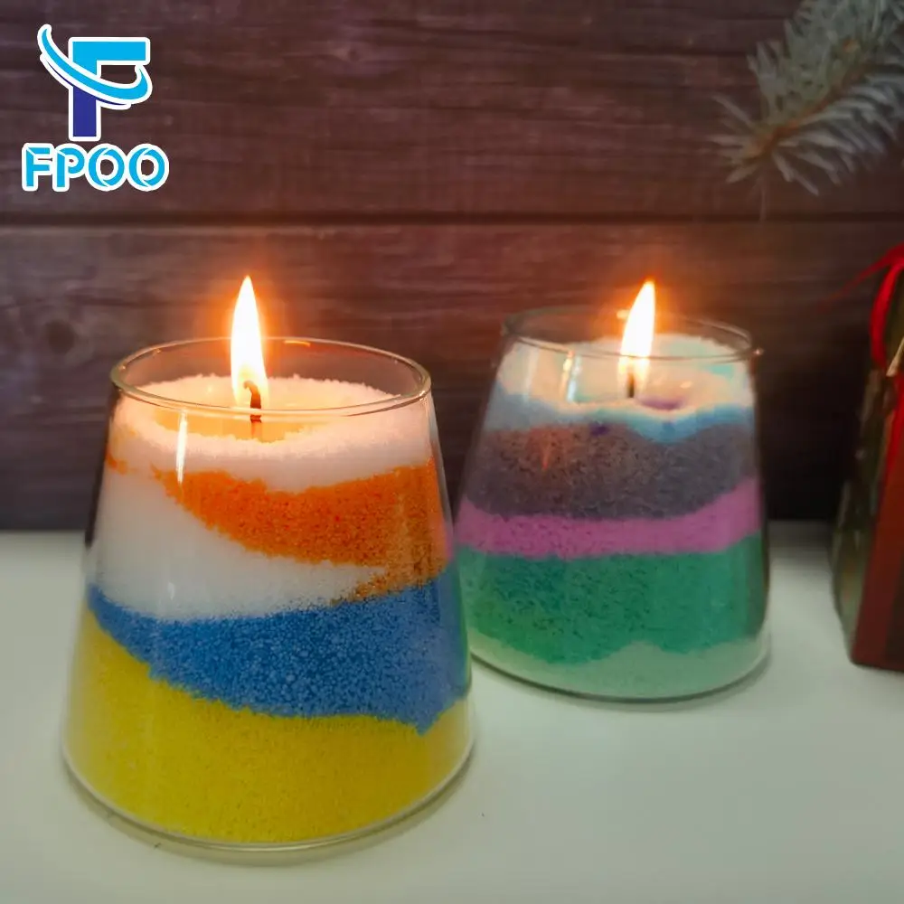 FPOO Scented Candle Making Kit DIY Handmade aromatic Paraffin mold Candle Wick Sand Painting Making Tools Home Decoration Candle