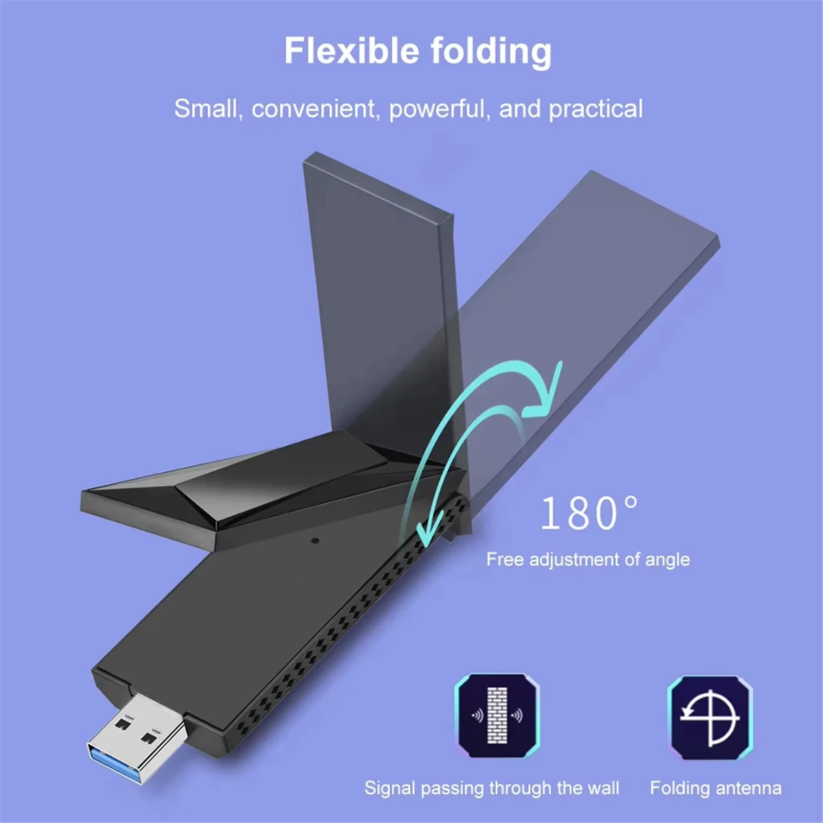 2026 جديد + AX5400 WiFi 6E USB محول 5400Mbps بطاقة WiFi لاسلكية 2.4G/5G/6 جيجا هرتز ثلاثي الموجات USB3.0 WiFi6E محول لـ Win10 & Win11 #1