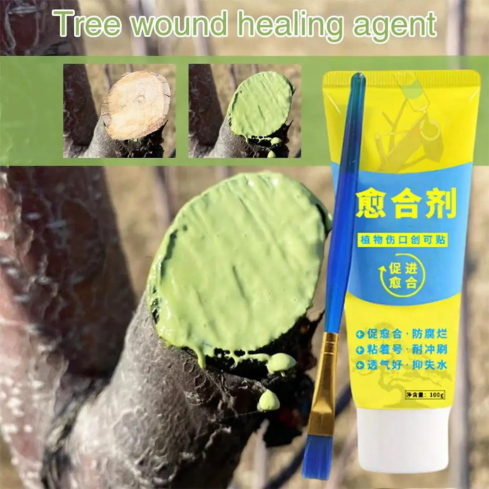 Plant-based Wound Healing Agent Tree Wound Bonsai Cut Sealer Paste Smear Pruning Agent Plant Compound Gardening With Brush A1I4