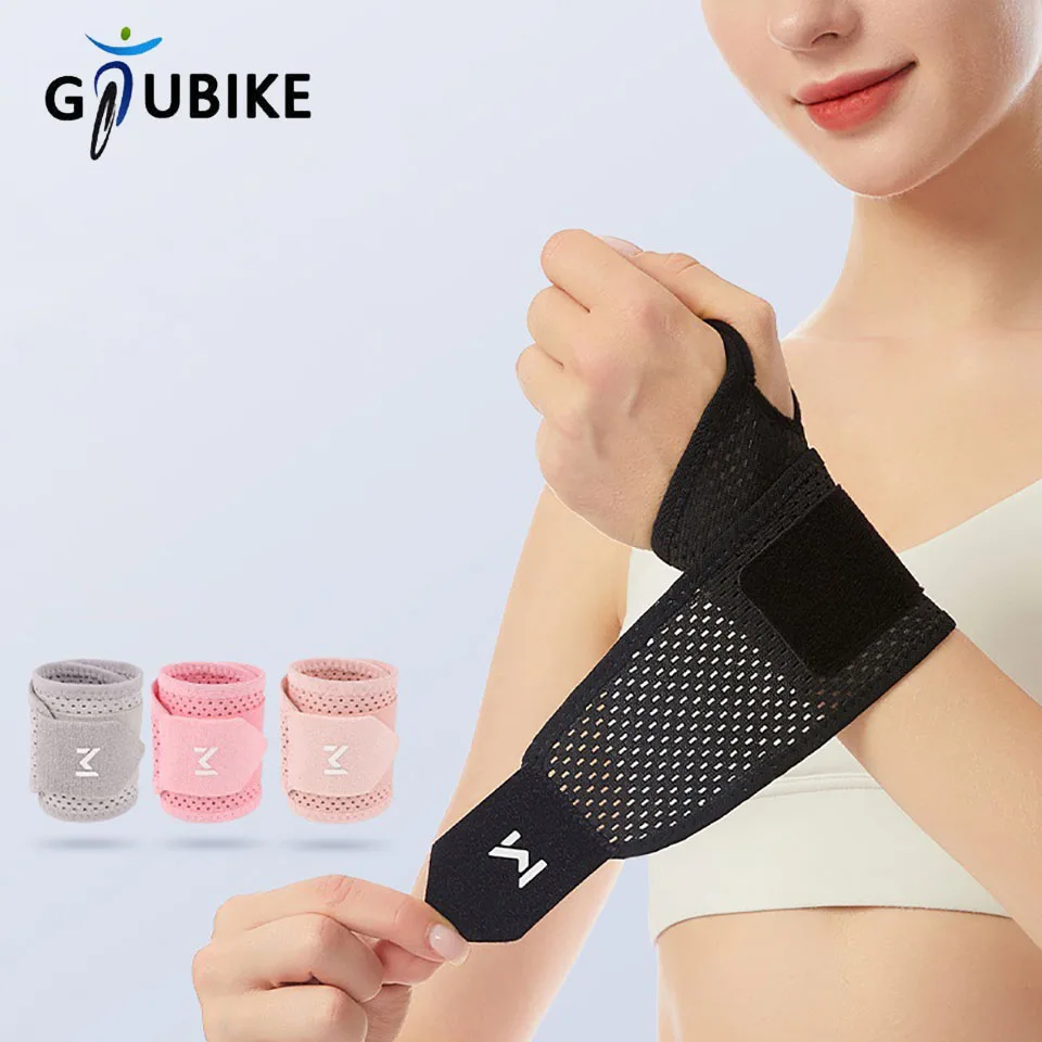 GTUBIKE 1PC Faixa de Pulso Ajustável Esportiva Suporte de Punho Preto para Levantamento de Peso Masculino e Feminino Badminton Tênis Academia