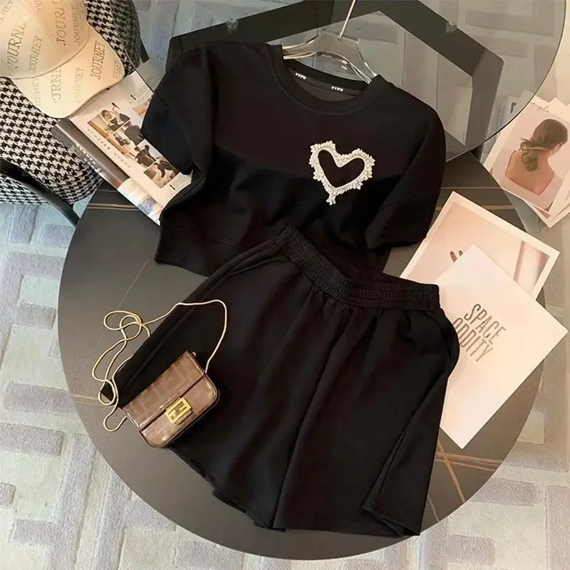 

Женский сексуальный летний комплект из футболки и шорт, стильный деловой костюм для женщин среднего возраста, зимний сезон