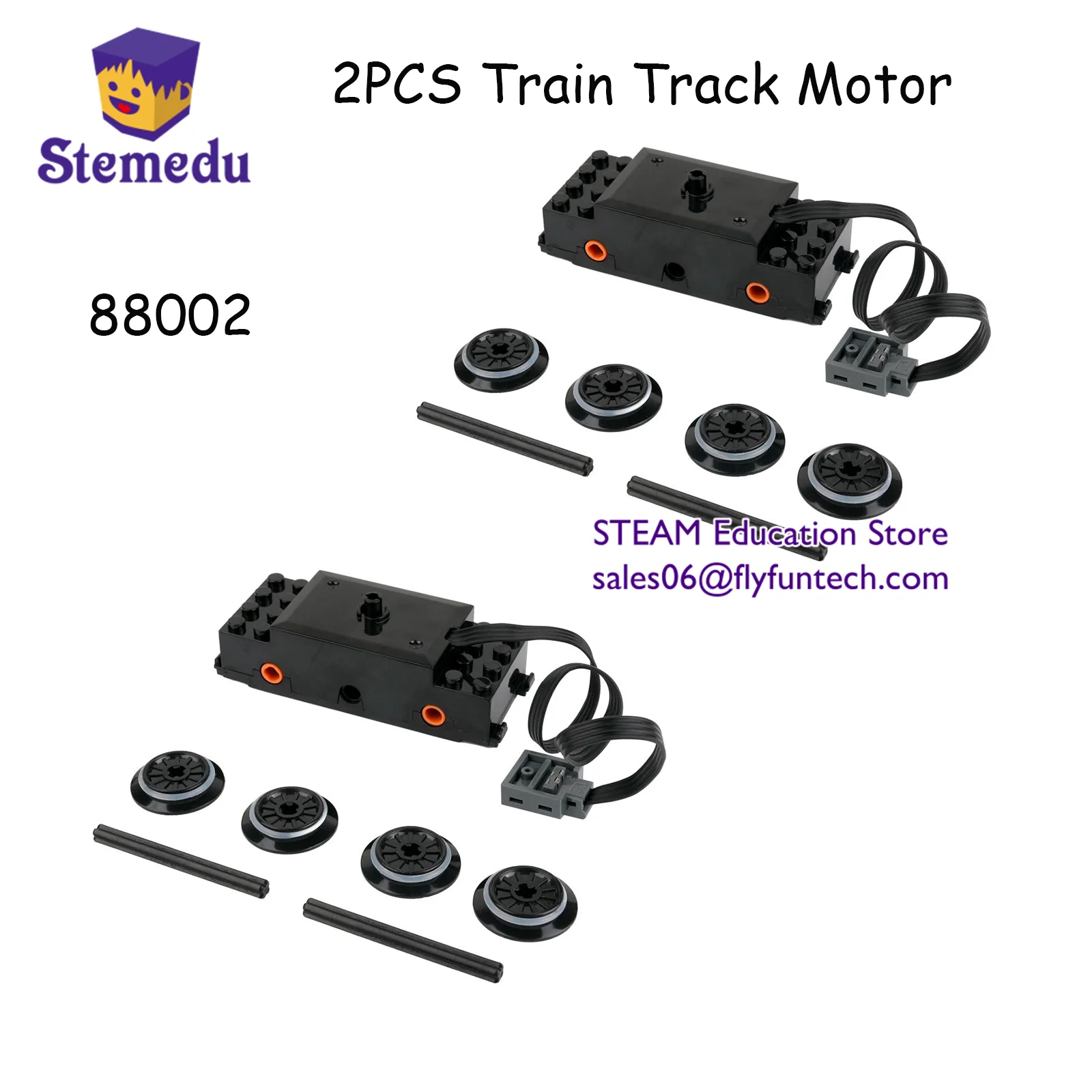 2PCS Train Track Motor MOC Power Functions 88002 Technical Speed Motor Building Blocks for 10254 53401 53400 Rail Tracks