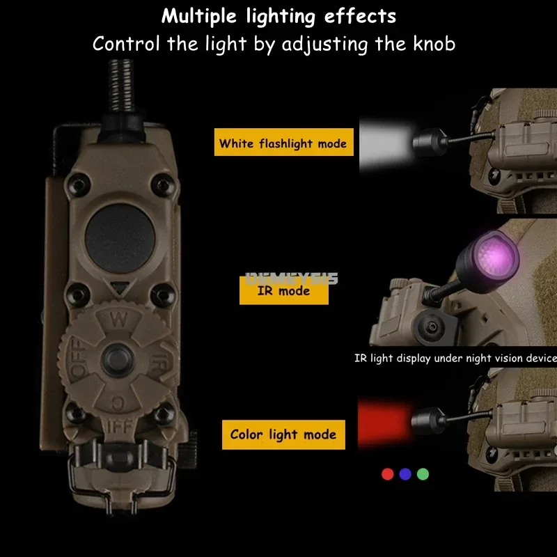 ไฟฉายติดหมวกยุทธวิธี ไฟแฟลช สีแดง เขียว น้ำเงิน ขาว อินฟราเรด ไฟ IFF สำหรับล่าสัตว์ ตกปลา ไฟ LED เสริม