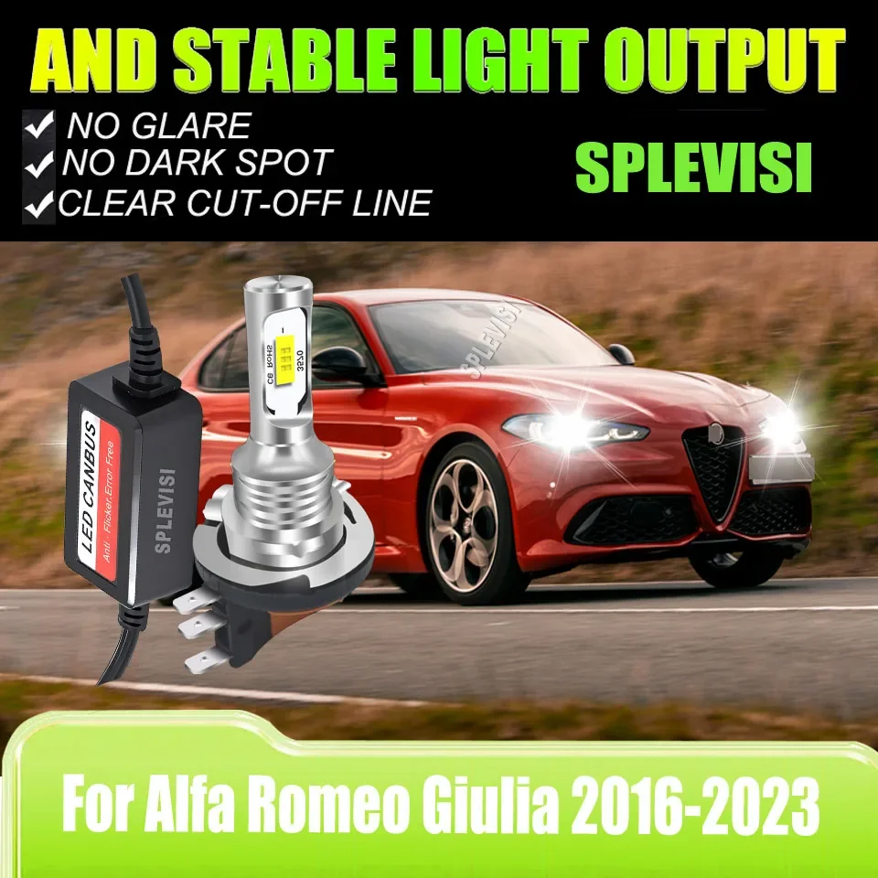 H15 Headlight High Beam DRL Conversion LED Bulbs - size as original ones For Alfa Romeo Giulia 2016 2017 2018 2019 2020-2023