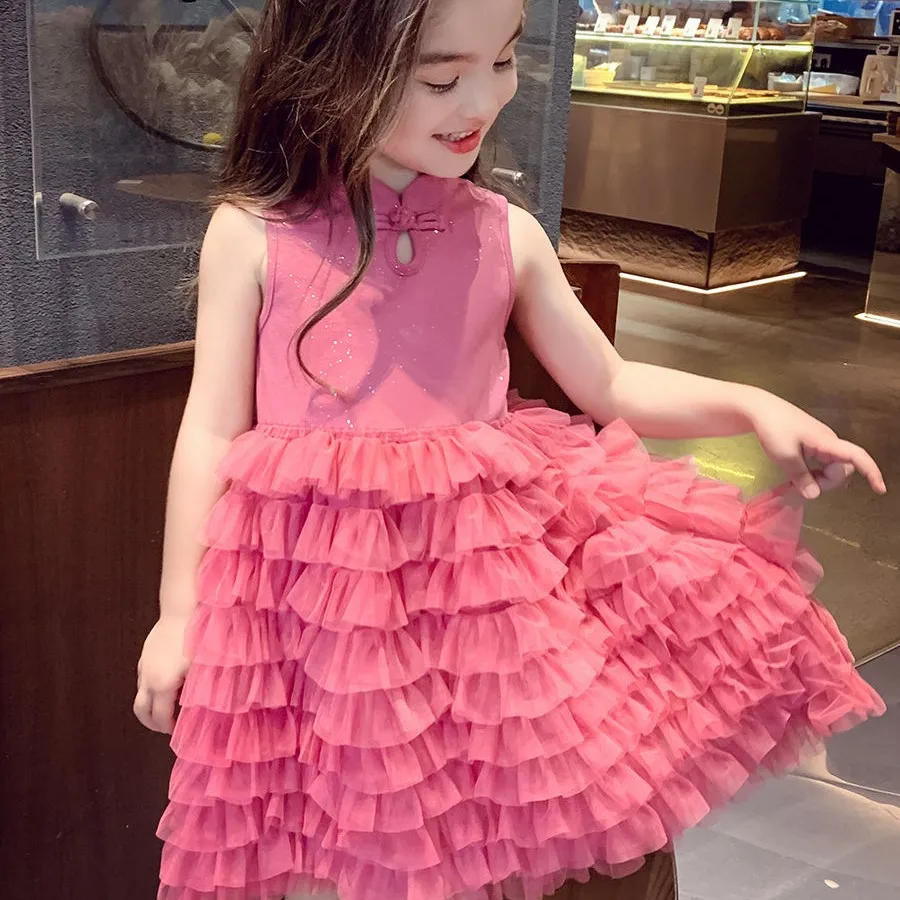 

Girls' Summer Dress Children's Korean Edition Summer Dress Sleeveless Tank Top Skirt Baby Fluffy Fashion Princess Dress