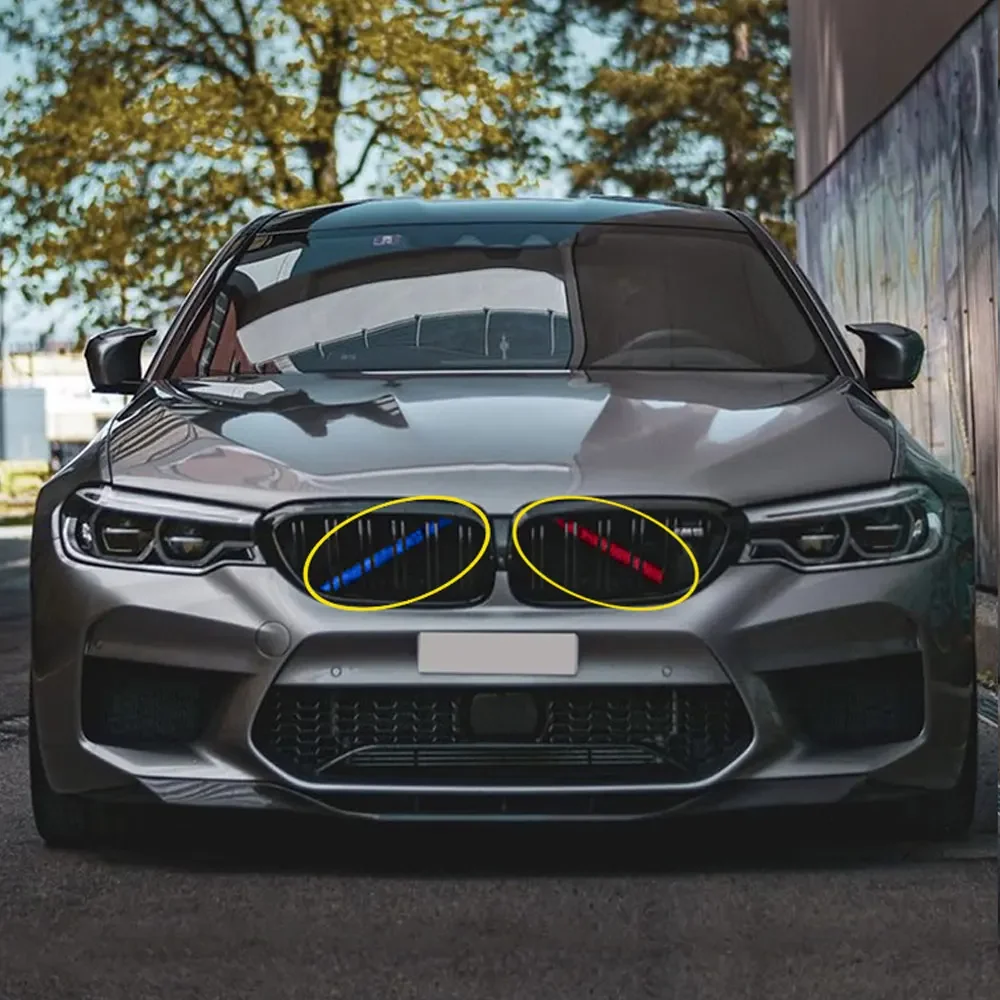 2Pcs Car Front Grille Cover Frame Trim Strips Sport Style Sticker for BMW F20 F21 F22 F23 F30 F31 F32 F33 F44 F45 1 2 3 4 Series