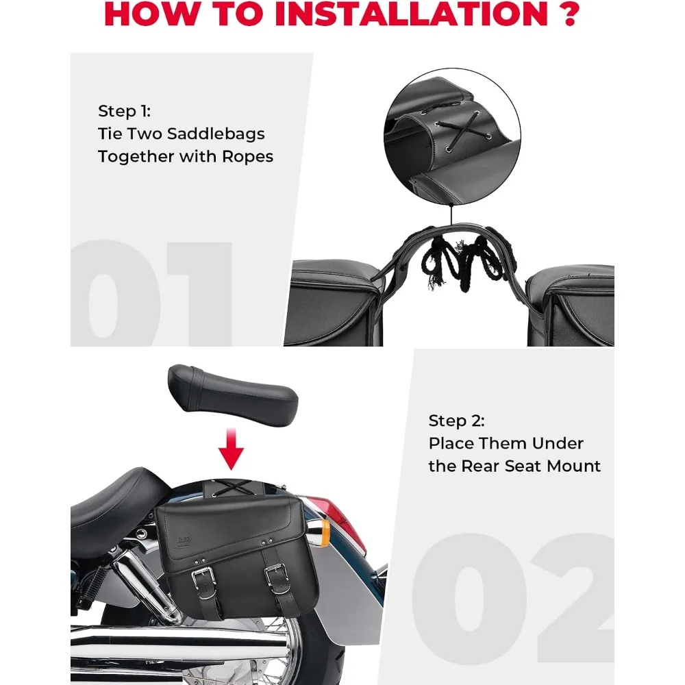 Мотоциклетные седельные сумки, седельные сумки большой вместимости 30 л для мотоциклов, мотоциклетная сумка для багажа из искусственной кожи для Sportster Softail Dyna