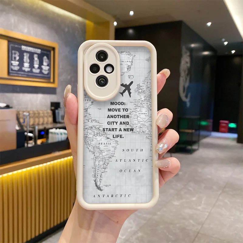 الإبداعية خريطة السفر طائرة نمط زوجين قضية الهاتف لهواوي الشرف 200 400 90 لايت X7 8X X9 برو ماجيك 7 6 5 برو غطاء ناعم