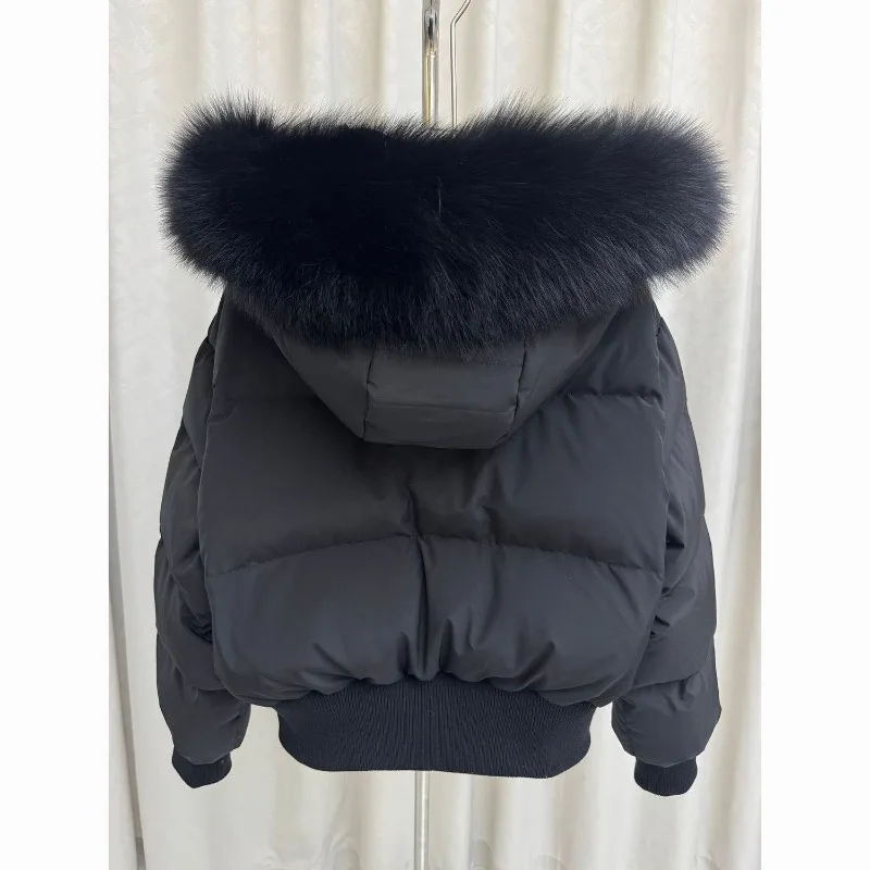 American Vintage Faux Fur Hooded Coat Women Retro Solid Slim Jaket Winter Casual Warm Fashion Long Sleeve Crop Puffer Coat New