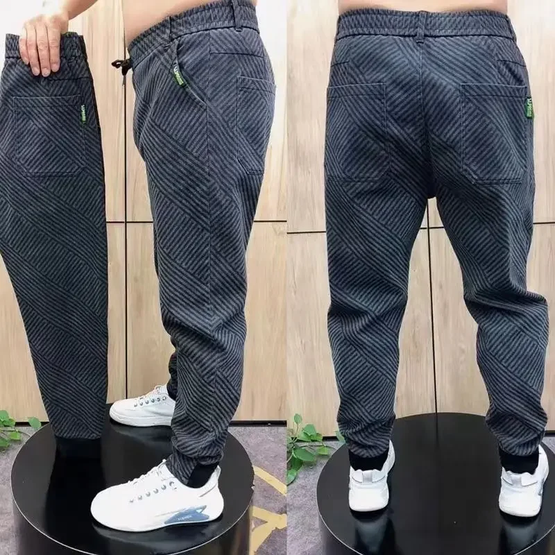 

New Spring Autumn Harajuku Fashion Designer Luxury Men's Jeans Harem Pants Loose Casual Solid Color Stretch Pants Classic Jeans