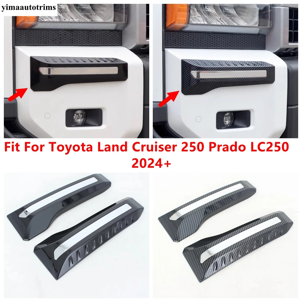 

Front Bumper Fog Lights Lamps Eyebrow Frame Decoration Cover Trim Accessories For Toyota Land Cruiser 250 Prado LC250 2024 2025