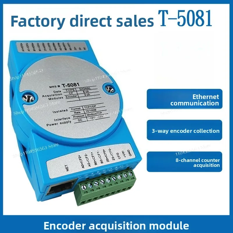 8-Channel High Speed Pulse Counter, Encoder to Ethernet Modbus TCP Module