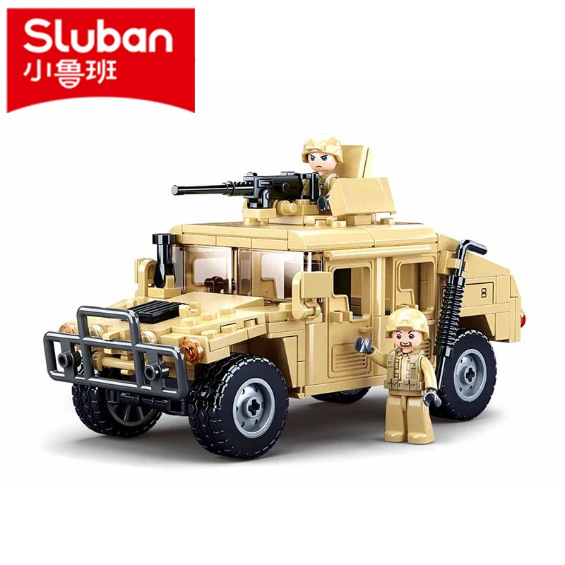 スラバン ハマーH2 レイダー バギー SWAT 軍用車両 軍隊兵士 車 モデル 組み立てブロック 子供向け 教育 DIY ブロック おもちゃ ギフト